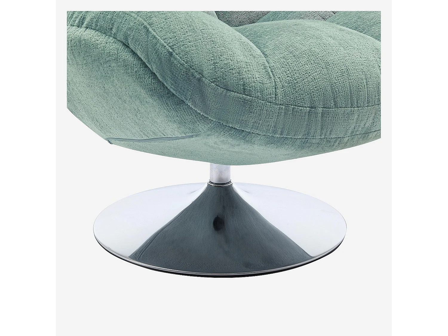 Fauteuil pivotant en tissu chenille et métal chromé - Bleu ciel