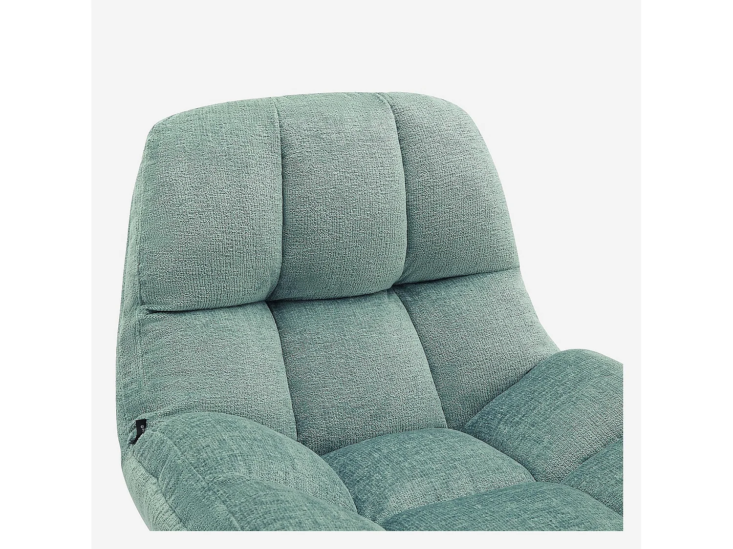 Fauteuil pivotant en tissu chenille et métal chromé - Bleu ciel