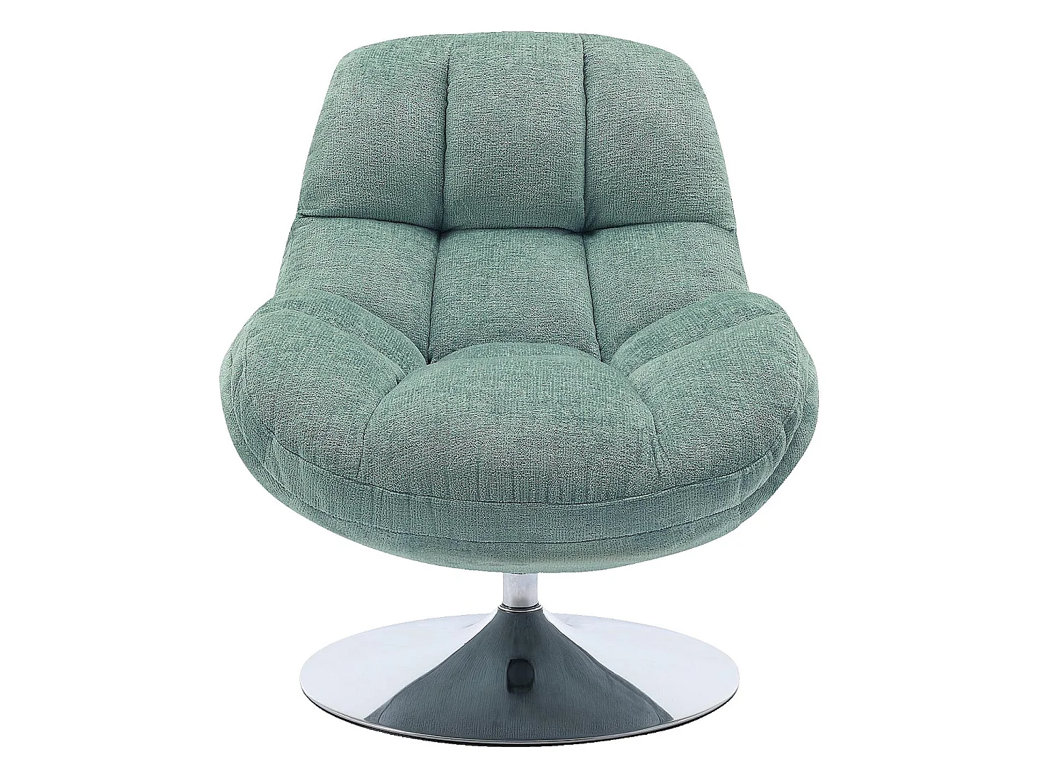 Habitat - Fauteuil pivotant en tissu chenille et métal chromé - Bleu ciel - Mogliano