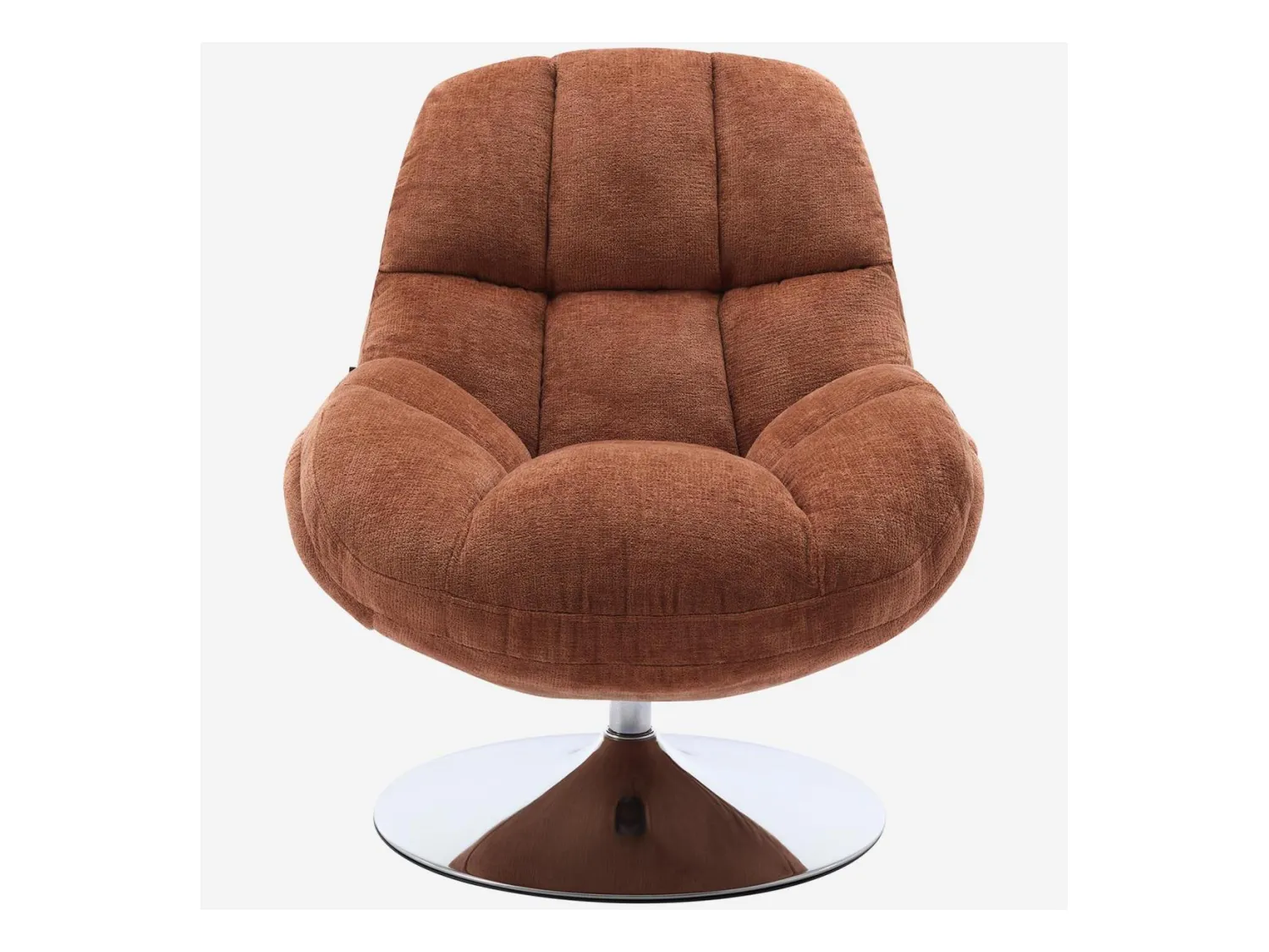 Habitat - Fauteuil pivotant en tissu chenille et métal chromé - Terracotta - Mogliano