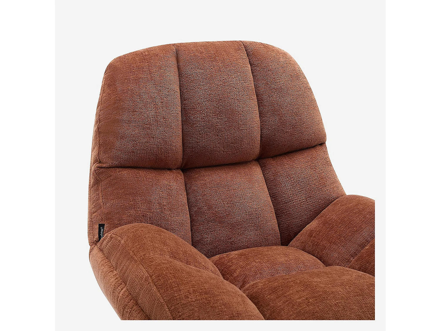Fauteuil pivotant en tissu chenille et métal chromé - Terracotta