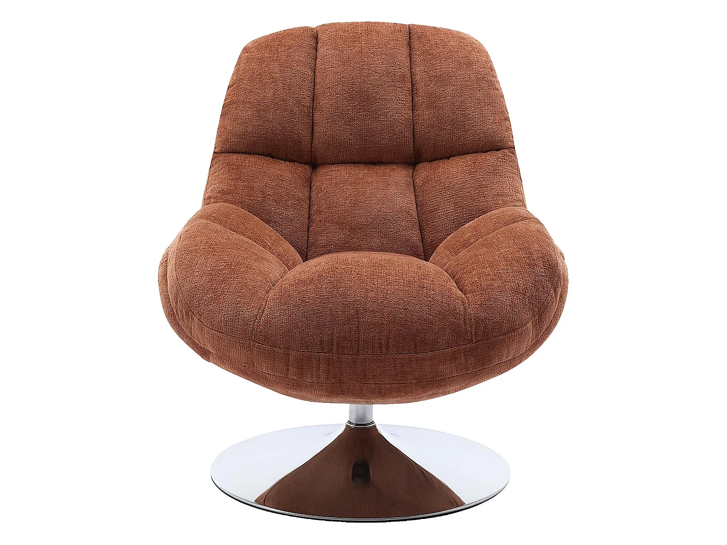 Habitat - Fauteuil pivotant en tissu chenille et métal chromé - Terracotta - Mogliano