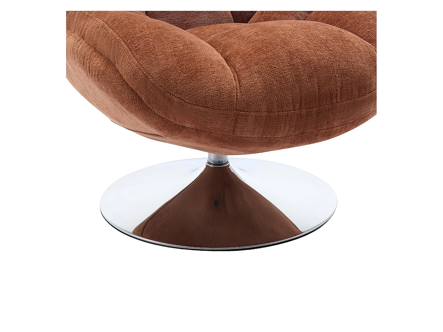 Habitat - Fauteuil pivotant en tissu chenille et métal chromé - Terracotta - Mogliano