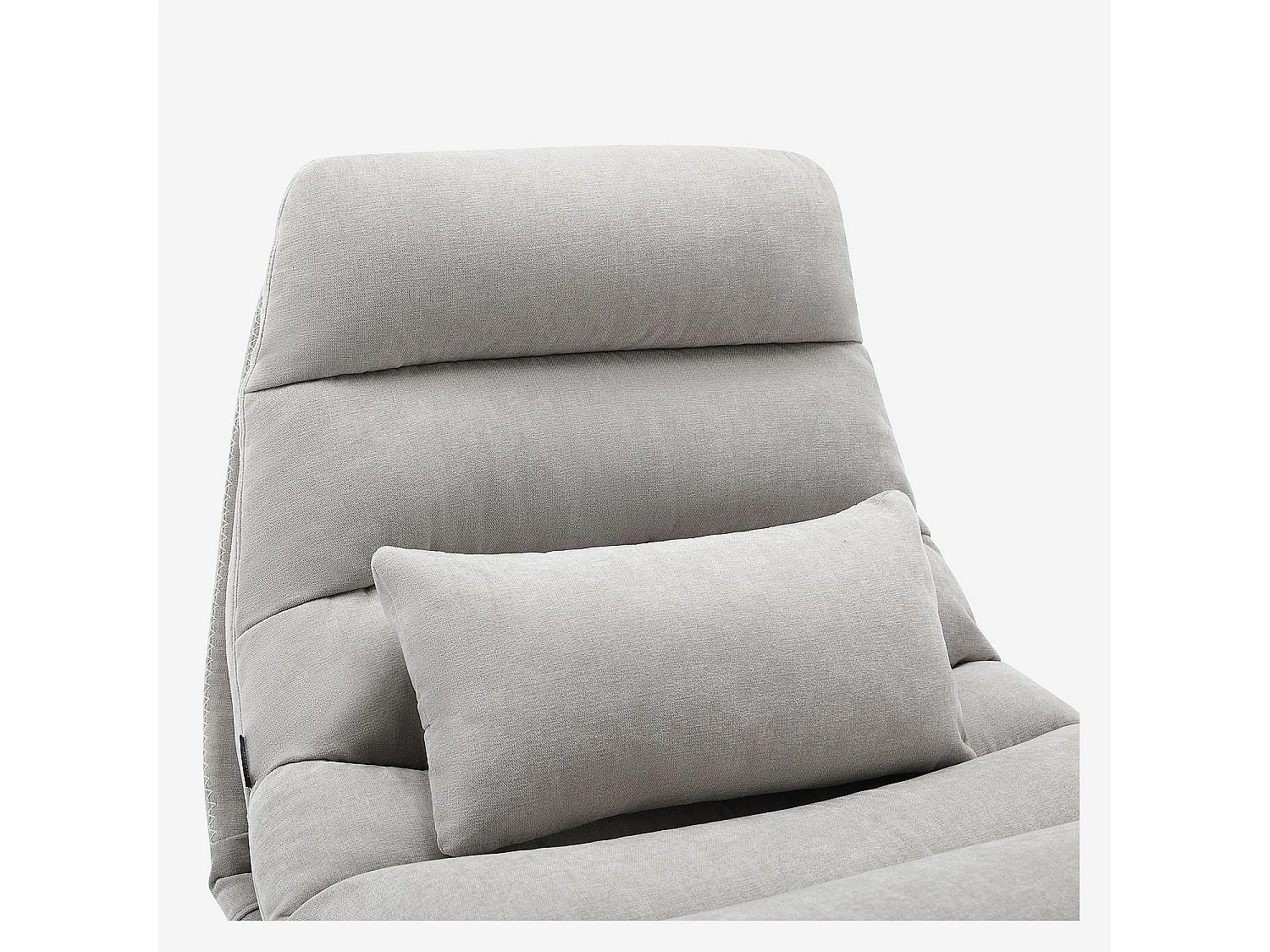 Fauteuil pivotant avec repose-pieds en tissu et métal chromé - Gris polaire