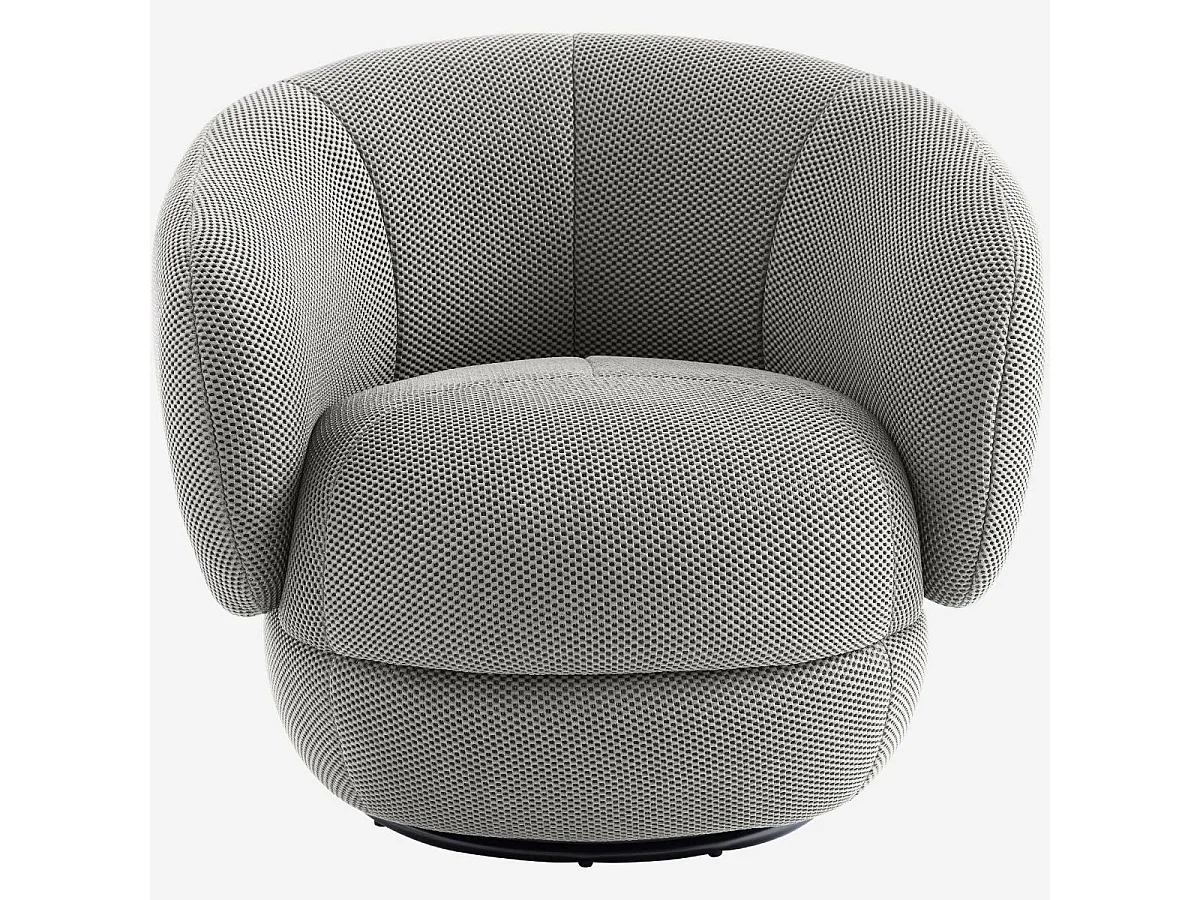 Habitat - Fauteuil pivotant en tissu 3D - Gris platine - Somio
