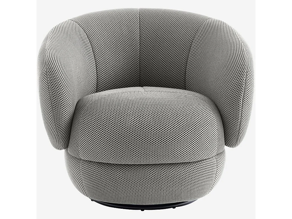 Habitat - Fauteuil pivotant en tissu 3D - Gris platine - Somio