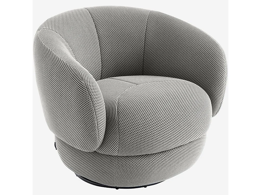 Habitat - Fauteuil pivotant en tissu 3D - Gris platine - Somio