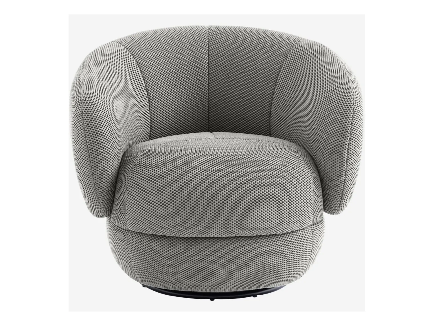 Habitat - Fauteuil pivotant en tissu 3D - Gris platine - Somio