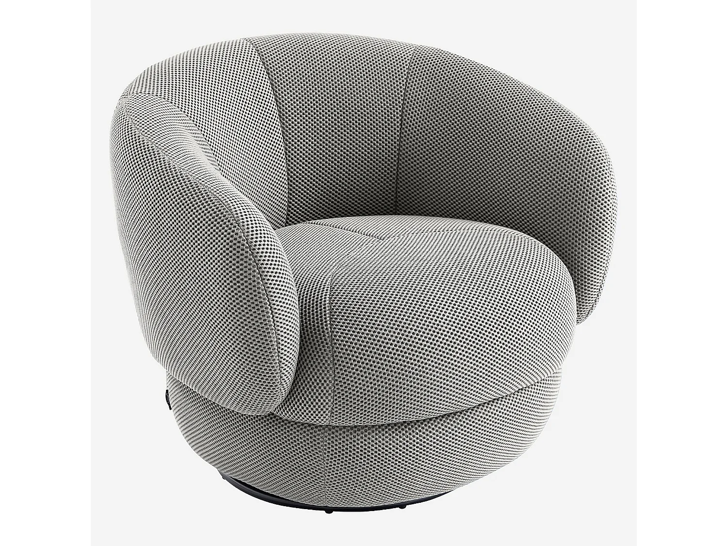 Habitat - Fauteuil pivotant en tissu 3D - Gris platine - Somio