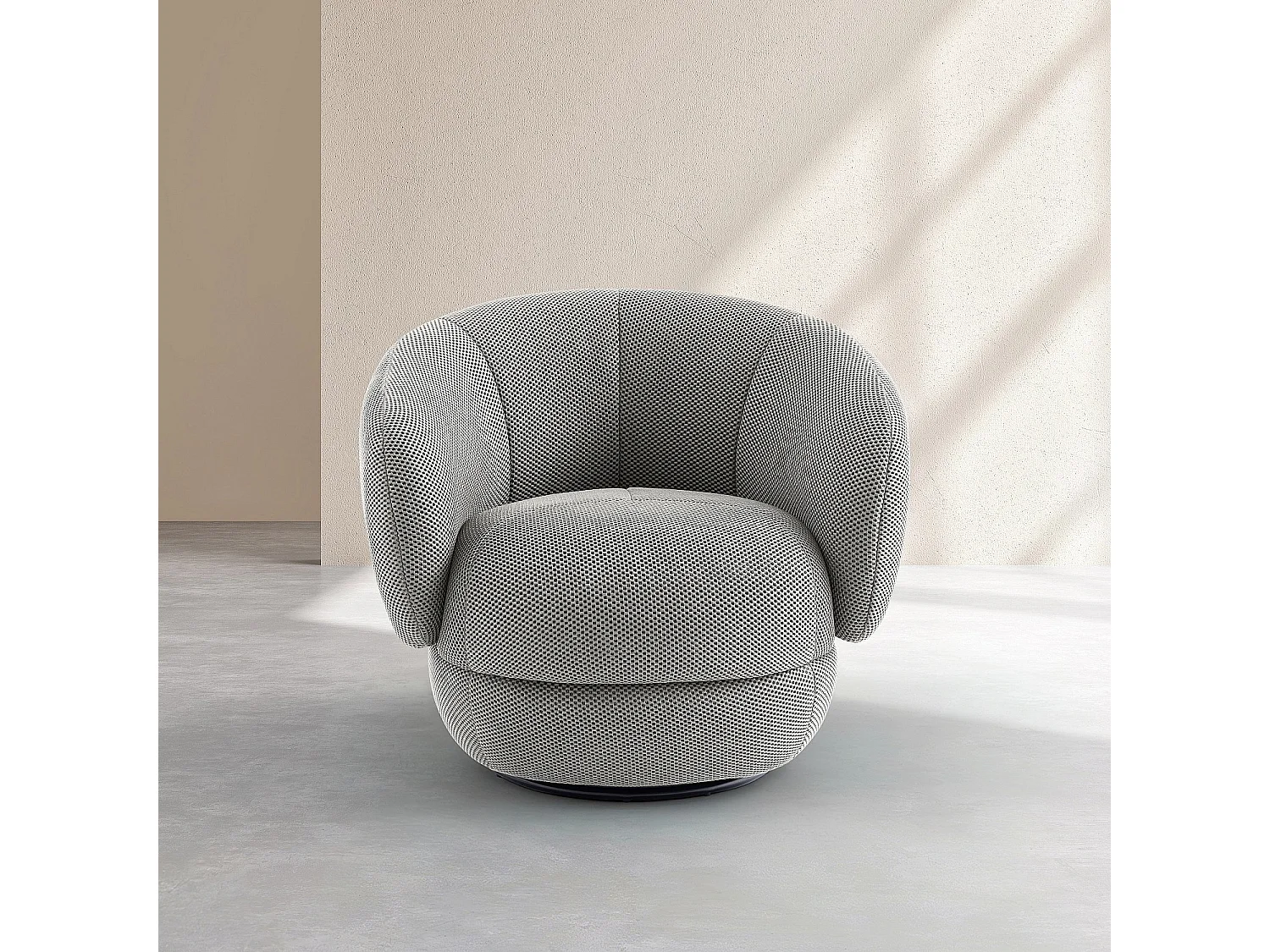 Habitat - Fauteuil pivotant en tissu 3D - Gris platine - Somio
