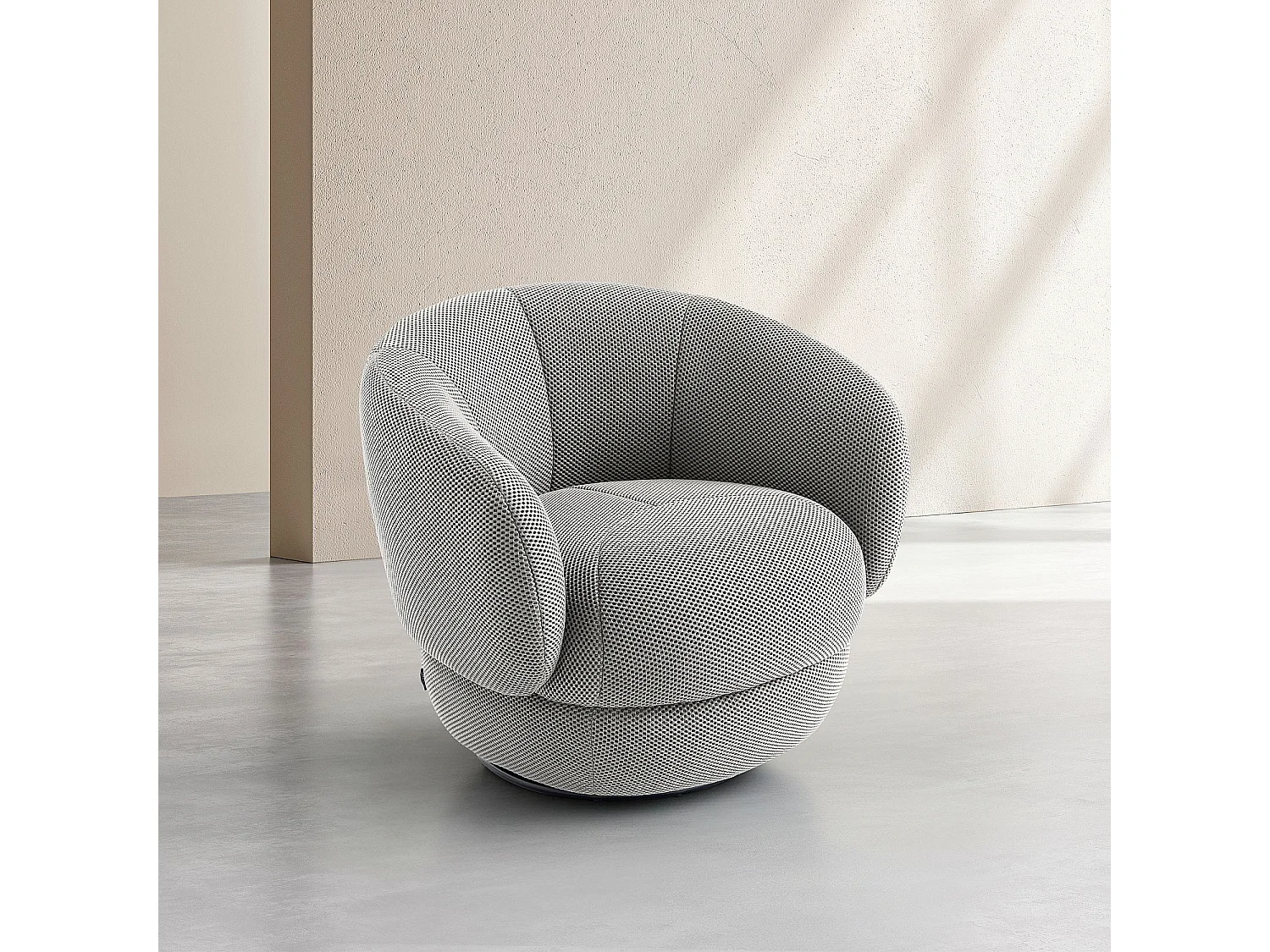 Habitat - Fauteuil pivotant en tissu 3D - Gris platine - Somio