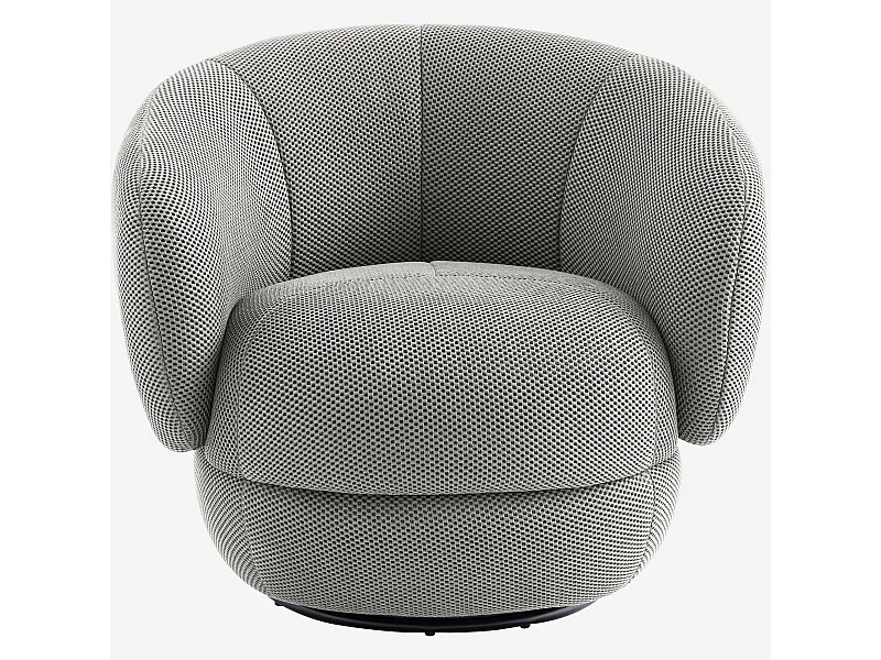 Habitat - Fauteuil pivotant en tissu 3D - Gris platine - Somio