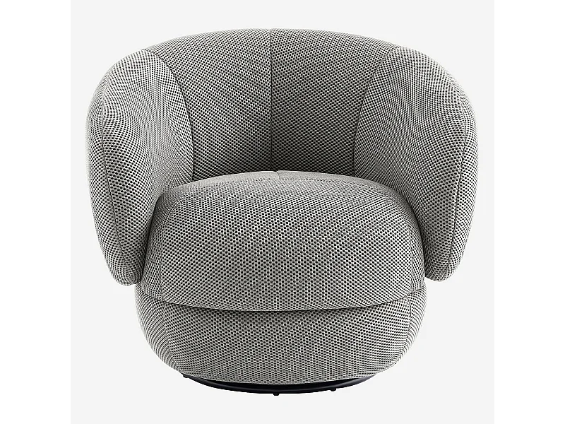 Habitat - Fauteuil pivotant en tissu 3D - Gris platine - Somio