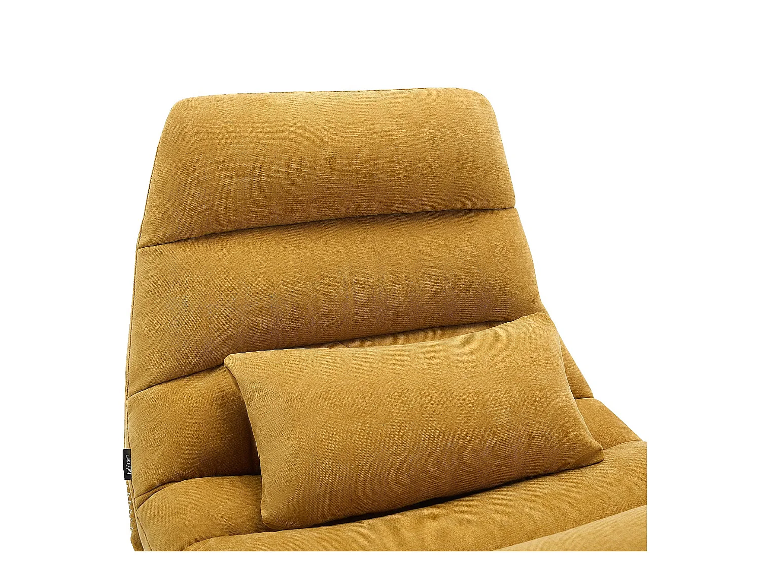 Habitat - Fauteuil pivotant avec repose-pieds en tissu et métal chromé - Jaune ocre - Oderzo