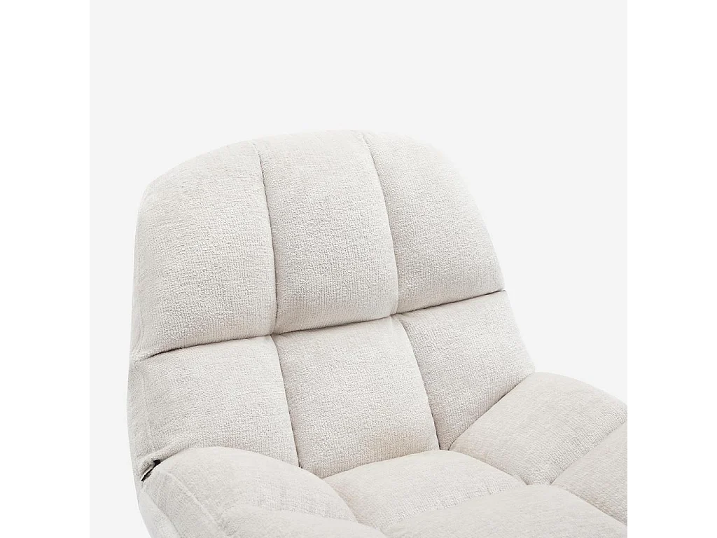 Habitat - Fauteuil pivotant en tissu chenille et métal mat - Crème et noir - Mogliano