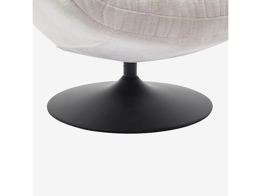 Habitat - Fauteuil pivotant en tissu chenille et métal mat - Crème et noir - Mogliano