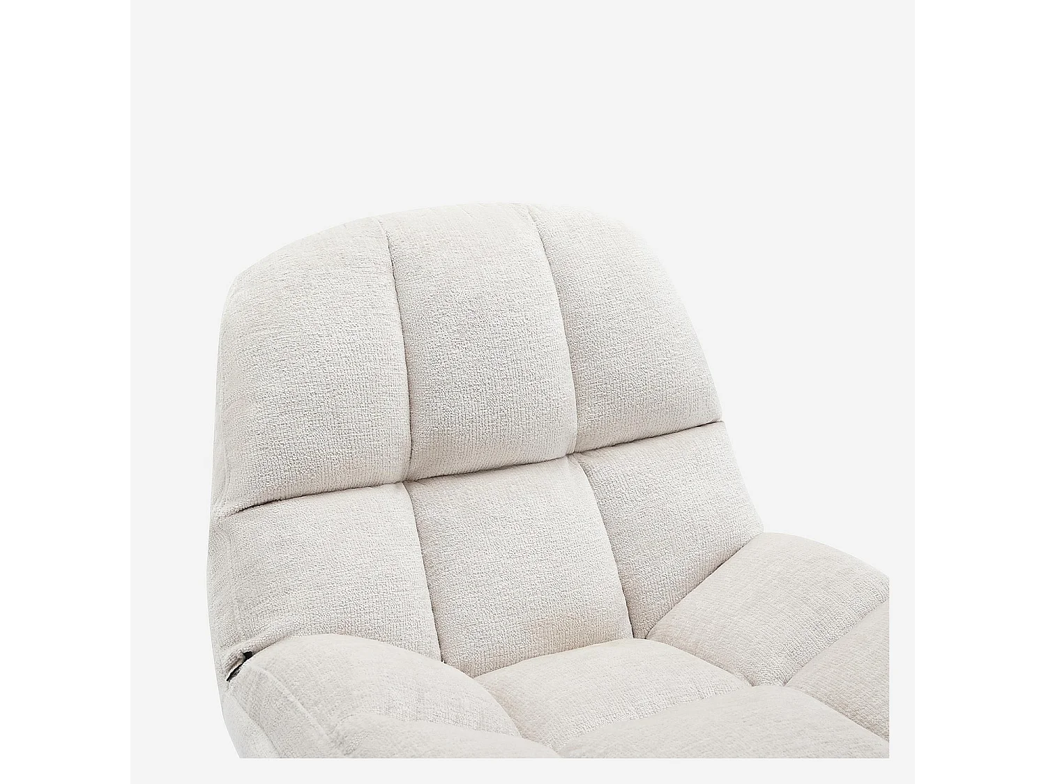 Fauteuil pivotant en tissu chenille et métal noir mat - Crème et noir