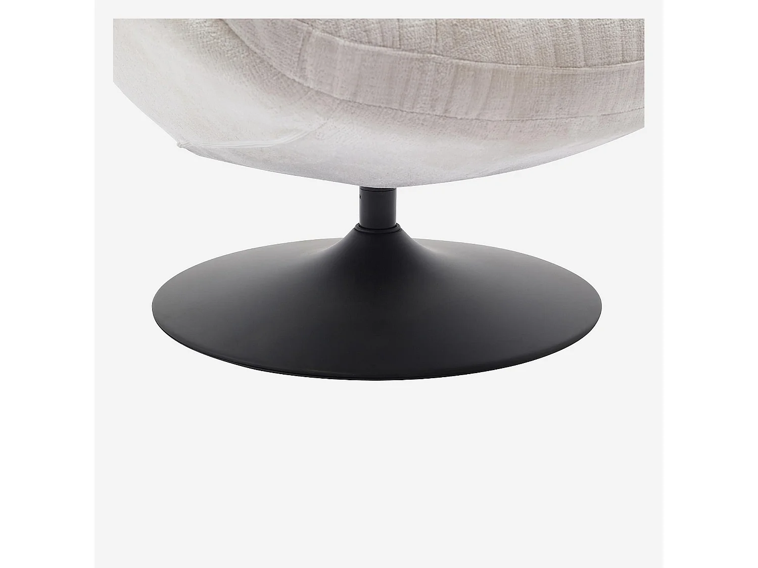 Fauteuil pivotant en tissu chenille et métal noir mat - Crème et noir
