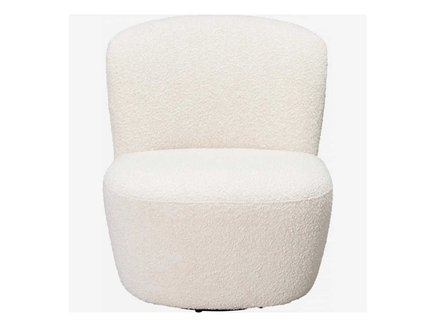 Habitat - Fauteuil pivotant en tissu bouclette - Blanc - Pauline