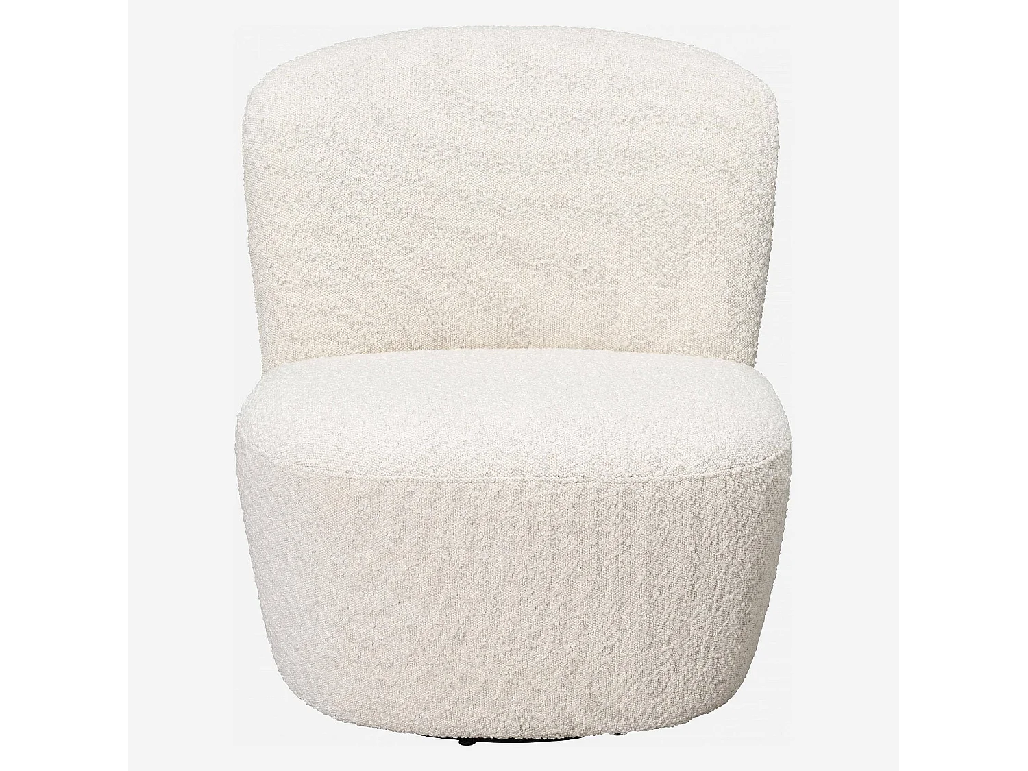 Habitat - Fauteuil pivotant en tissu bouclette - Blanc - Pauline