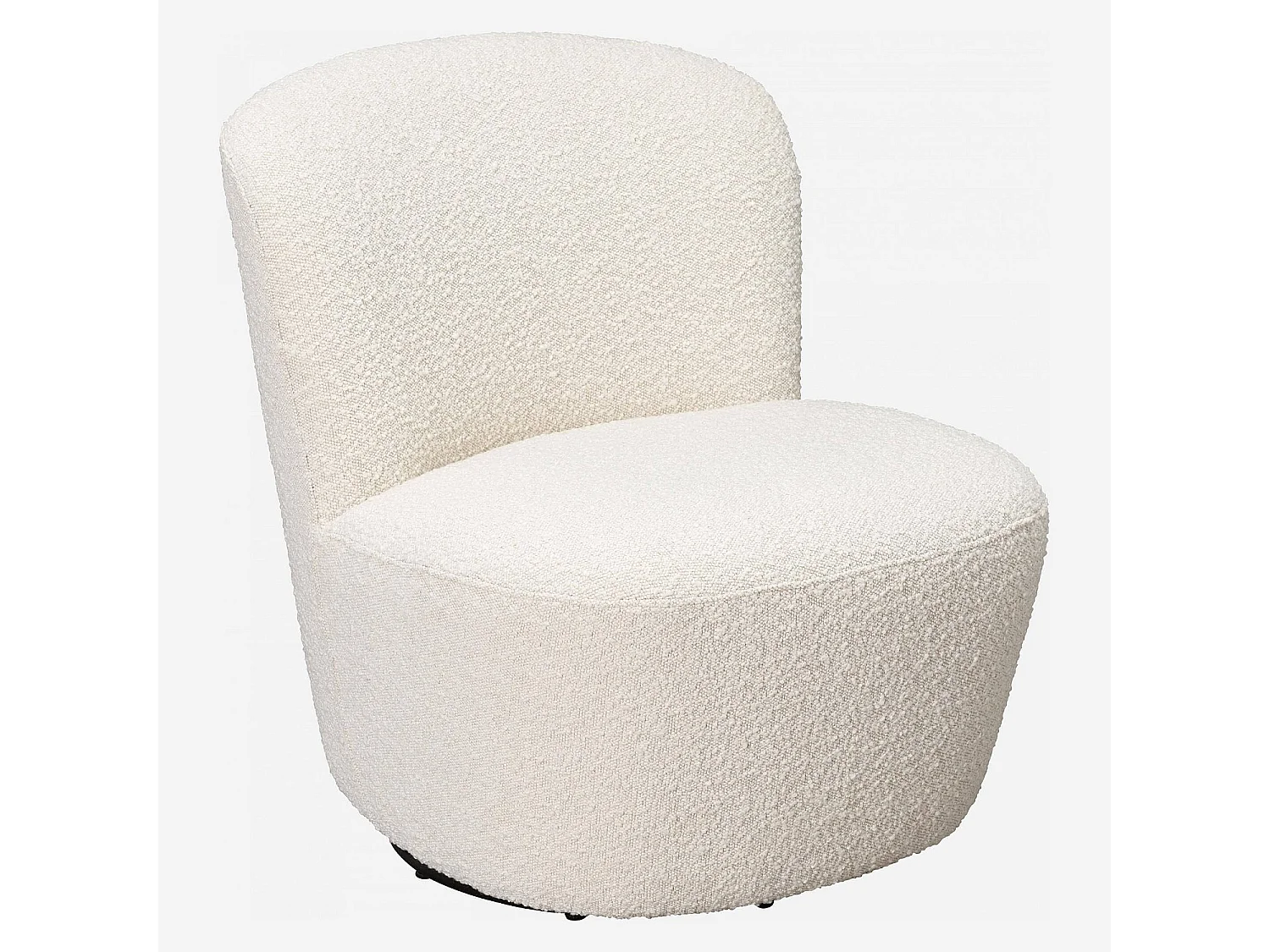 Habitat - Fauteuil pivotant en tissu bouclette - Blanc - Pauline