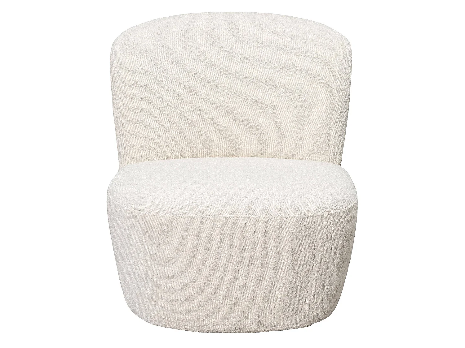 Habitat - Fauteuil pivotant en tissu bouclette - Blanc - Pauline