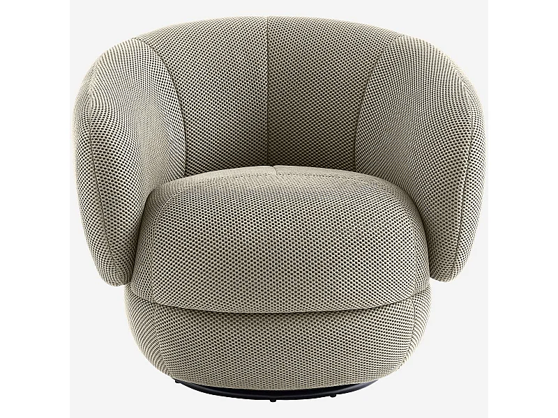 Habitat - Fauteuil pivotant en tissu 3D - Sable - Somio
