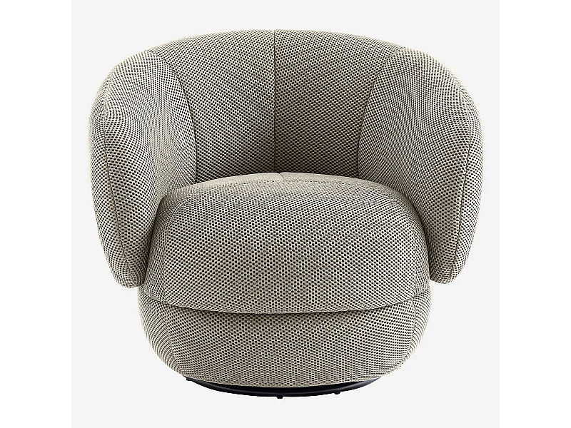Habitat - Fauteuil pivotant en tissu 3D - Sable - Somio