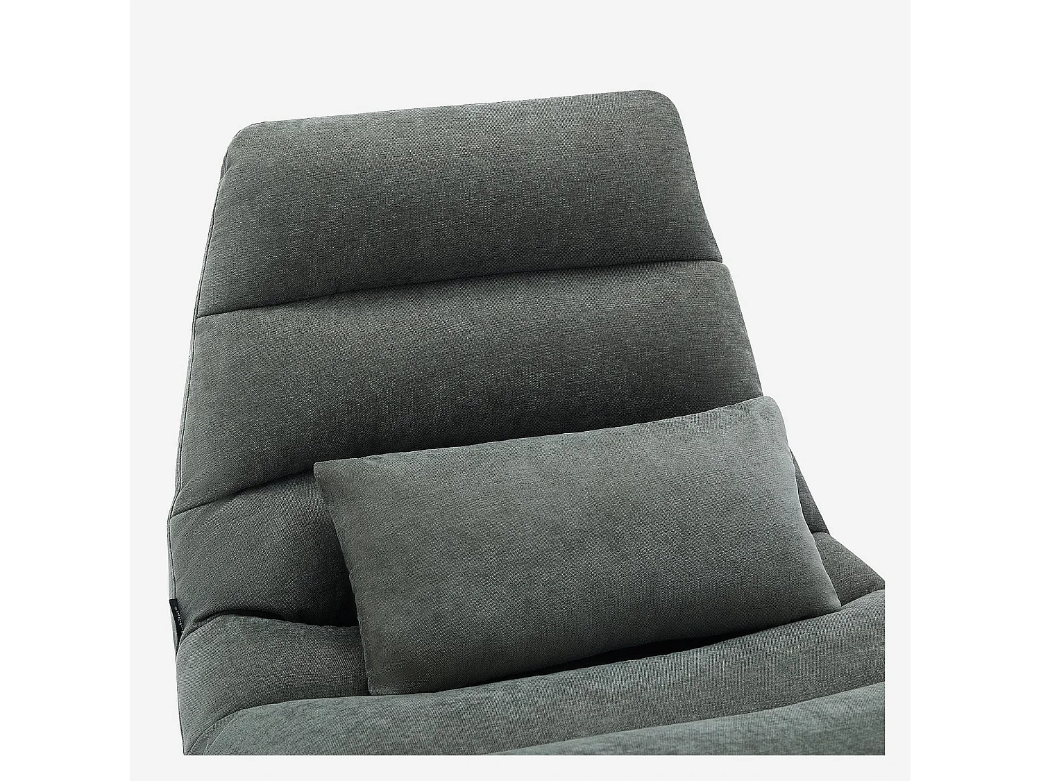 Fauteuil pivotant avec repose-pieds en tissu et métal chromé - Vert sapin