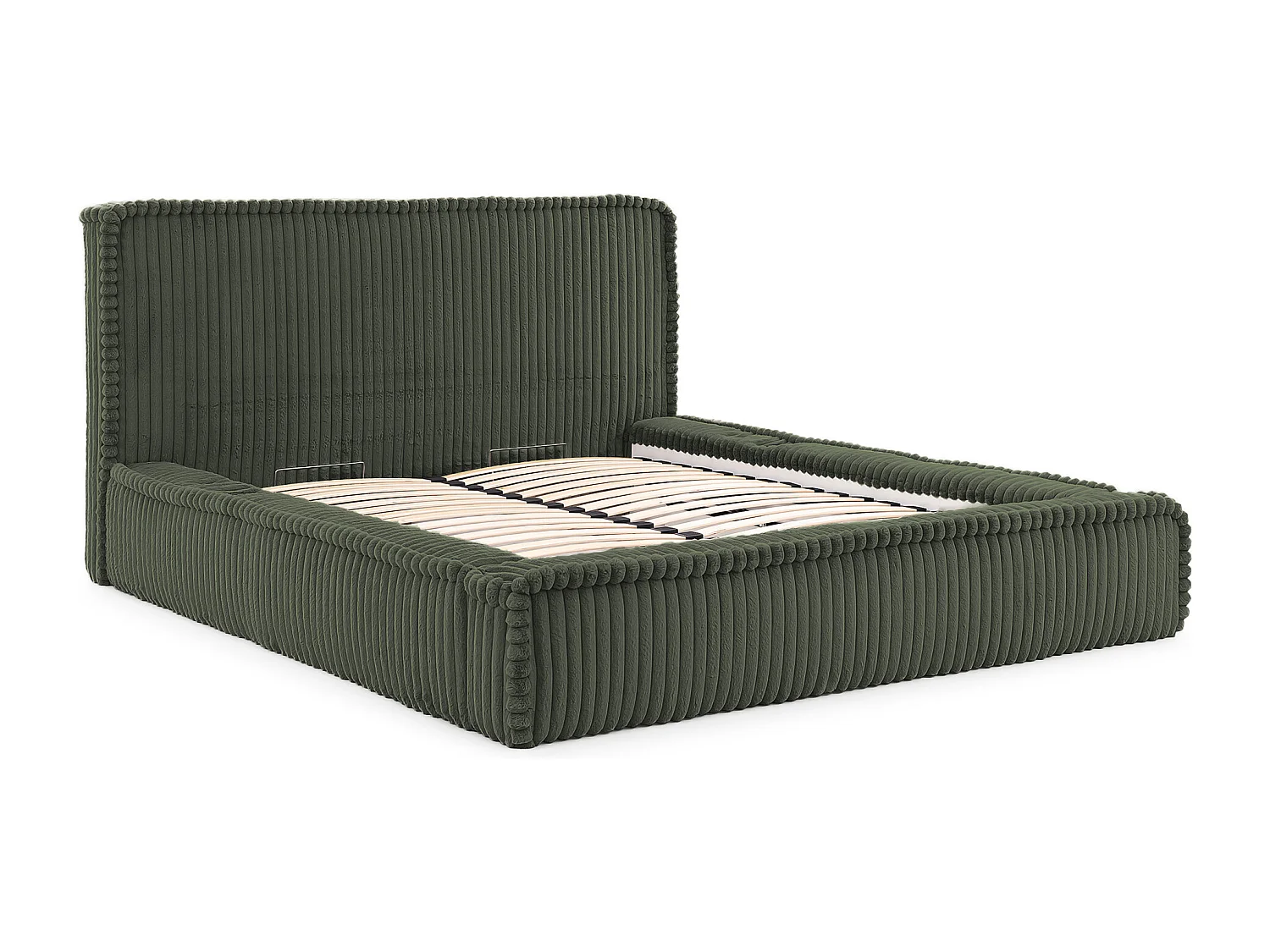 POLSTERBETT mit Bettkasten USB Torna 200x200 cm, Grün