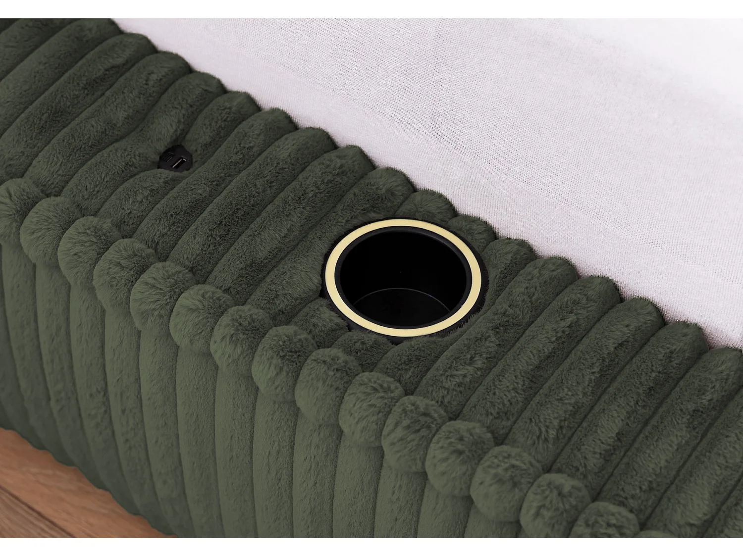POLSTERBETT mit Bettkasten USB Torna 200x200 cm, Grün