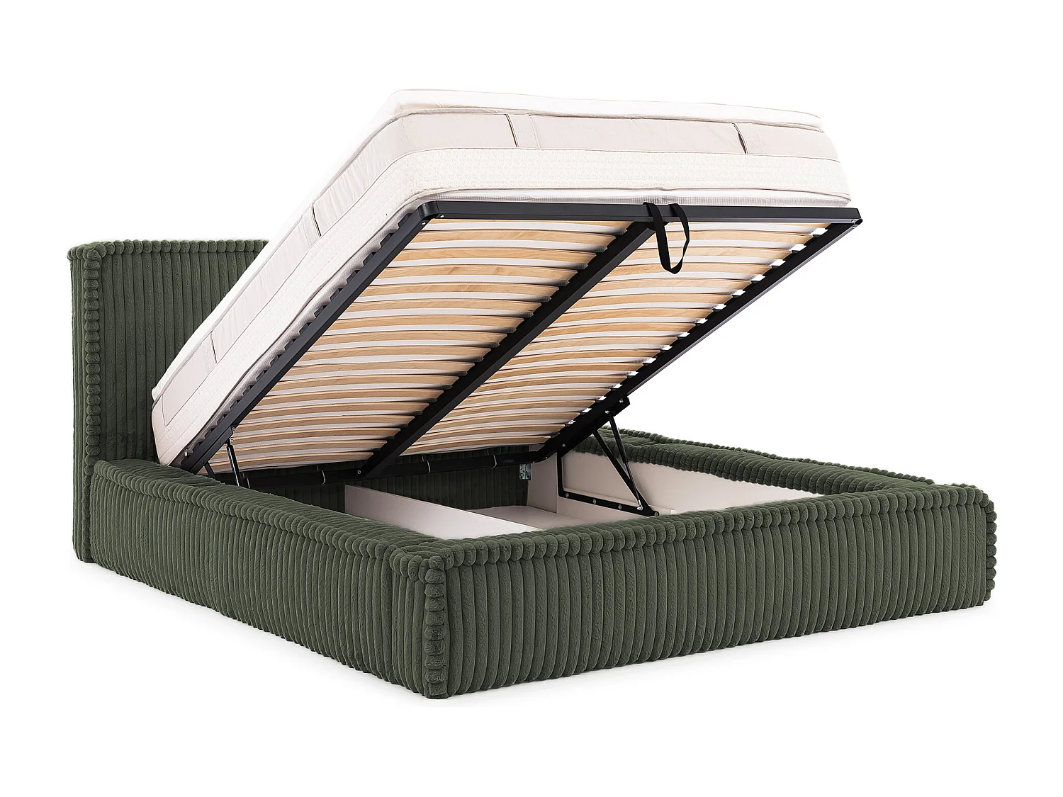 POLSTERBETT mit Bettkasten USB Torna 200x200 cm, Grün