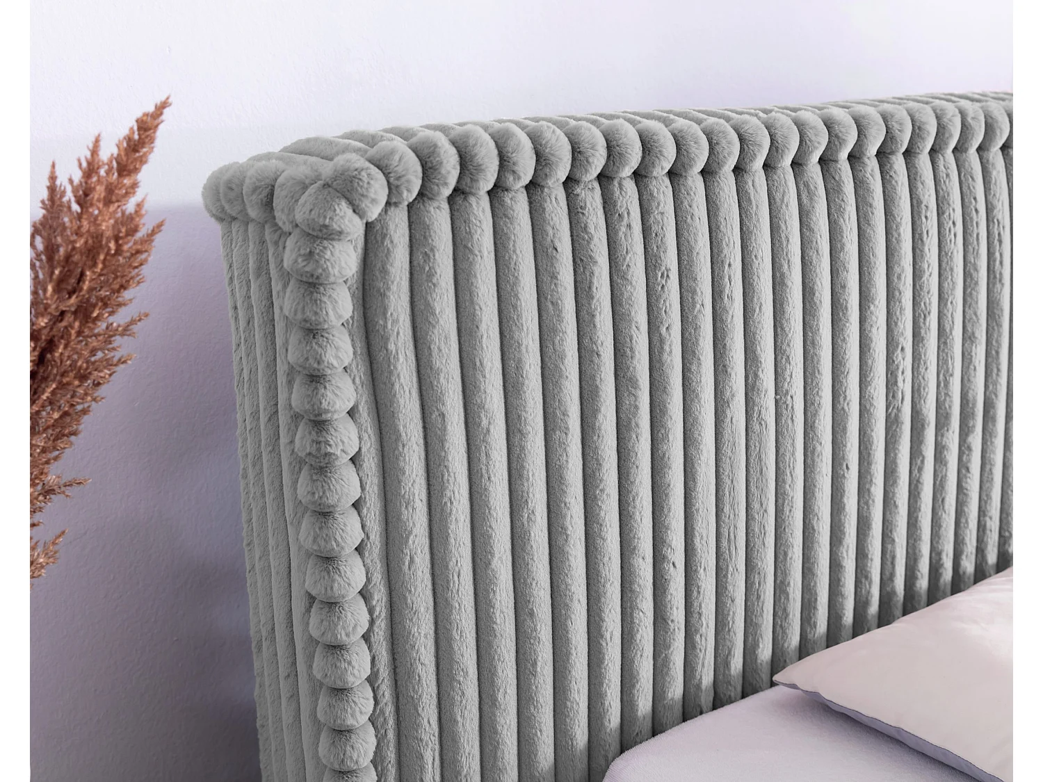 LIT TAPISSÉ avec coffre de rangement USB Torna 160x200 cm, Gris clair