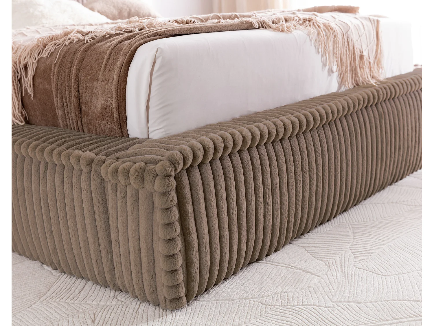 POLSTERBETT mit Bettkasten USB Torna 200x200 cm, Beige