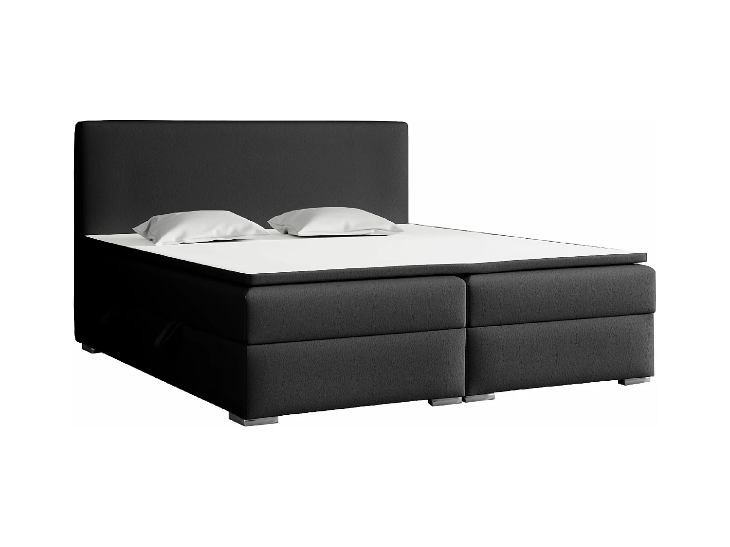 LIT BOXSPRING coffre de lit Laval 140x200 cm, Soft 11 (Noir)