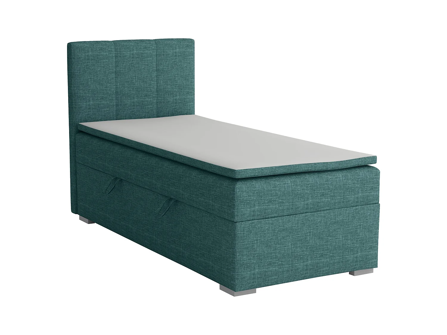 LIT SIMPLE avec tiroir de rangement et surmatelas, côté gauche Monaco Mini 100x200 cm, Lux 30 (Bleu-vert)
