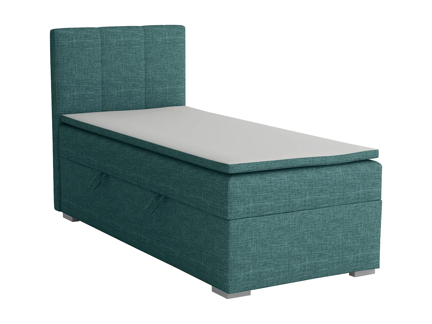 LIT SIMPLE avec tiroir de rangement et surmatelas, côté gauche Monaco Mini 100x200 cm, Lux 30 (Bleu-vert)