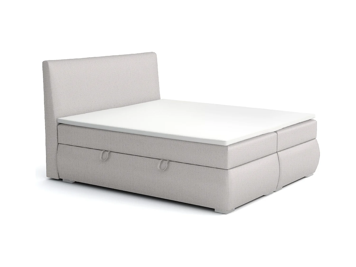 LIT BOXSPRING avec tiroirs de rangement Buffalo 200x200 cm, Orinoco 21 (Gris clair)