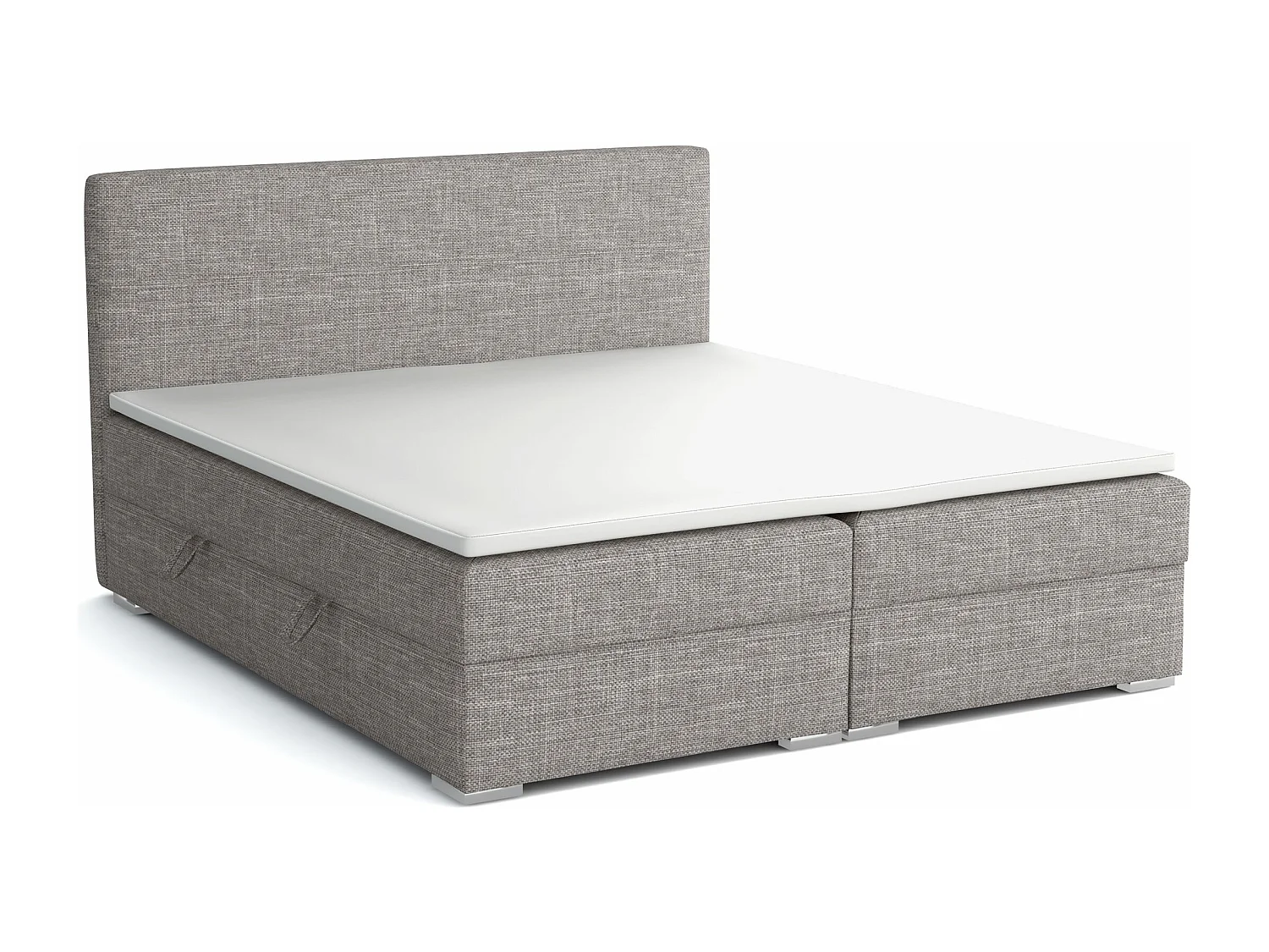LIT BOXSPRING coffre de lit Laval 200x200 cm, Lux 05 (Gris clair)