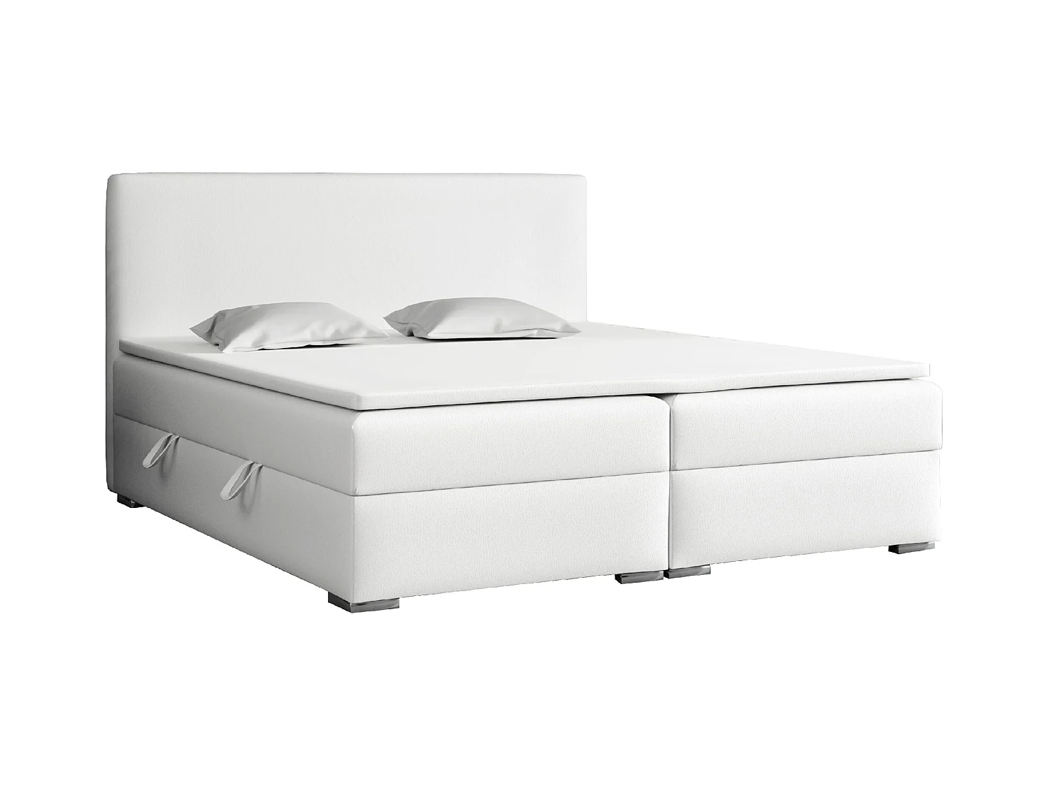 LIT BOXSPRING coffre de lit Laval 160x200 cm, Soft 17 (Blanc)