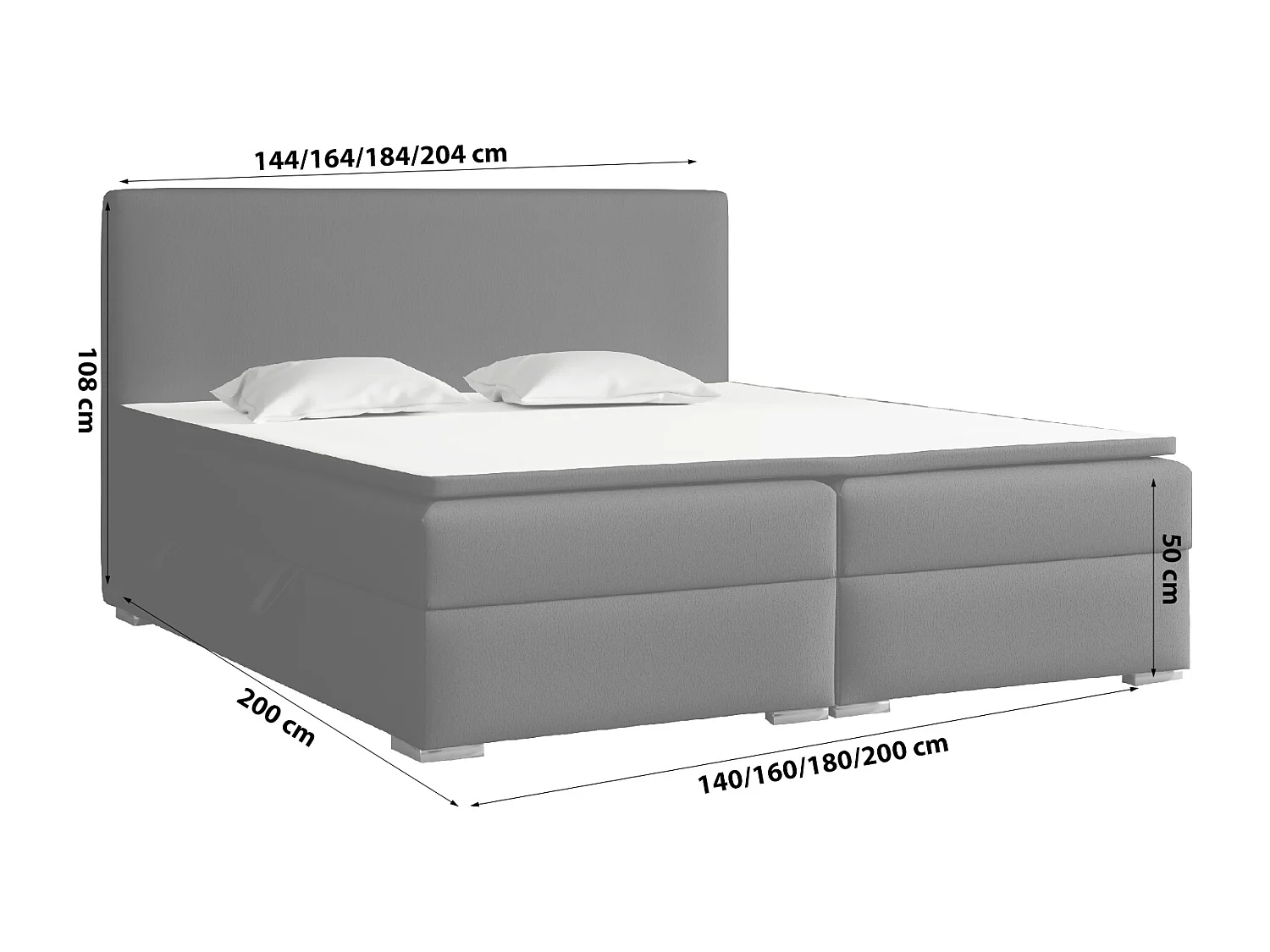 BOXSPRINGBETT mit Bettkästen Laval 200x200 cm, Soft 11 (Schwarz)