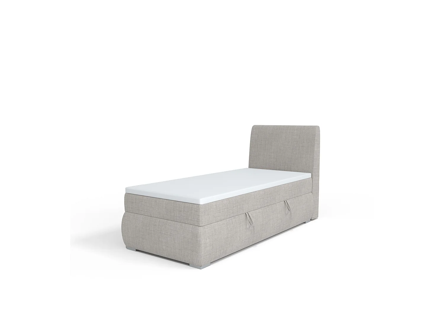 BOXSPRINGBETT mit Bettkasten Buffalo Mini Seite Rechts 100x200 cm, Lux 05 (Hellgrau)