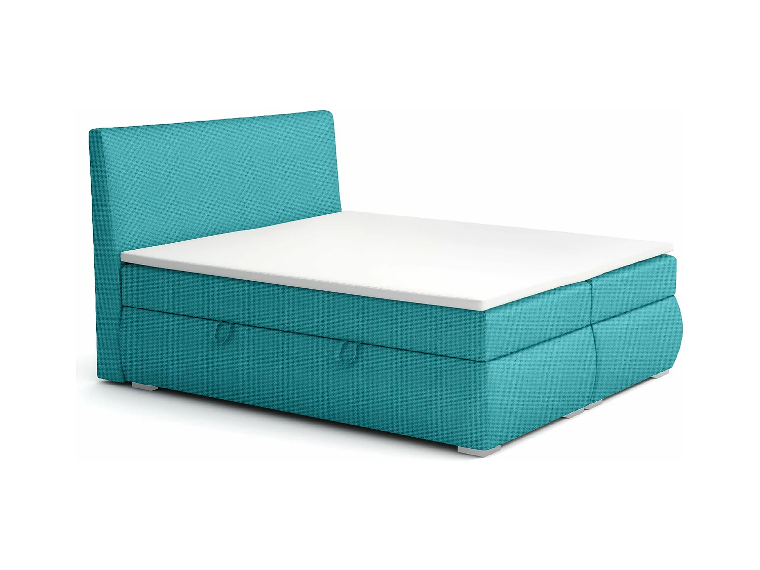 LIT BOXSPRING avec tiroirs de rangement Buffalo 200x200 cm, Orinoco 85 (Bleu turquoise)
