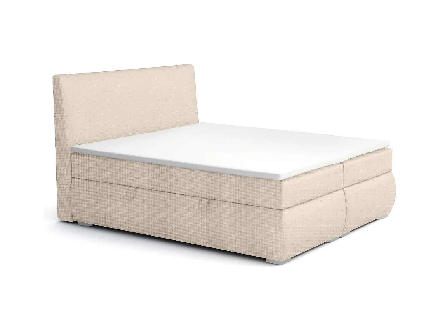 LIT BOXSPRING avec tiroirs de rangement Buffalo 160x200 cm, Lux 01 (Ivoire)