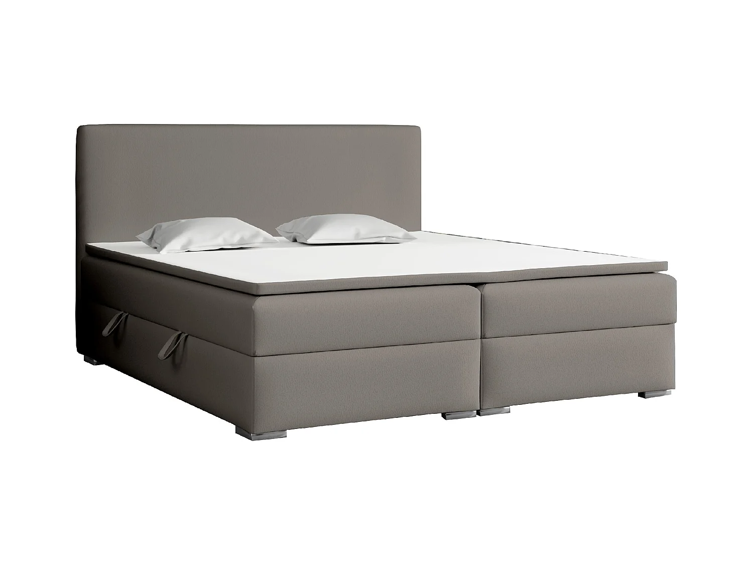 LIT BOXSPRING coffre de lit Laval 200x200 cm, Soft 29 (Gris)