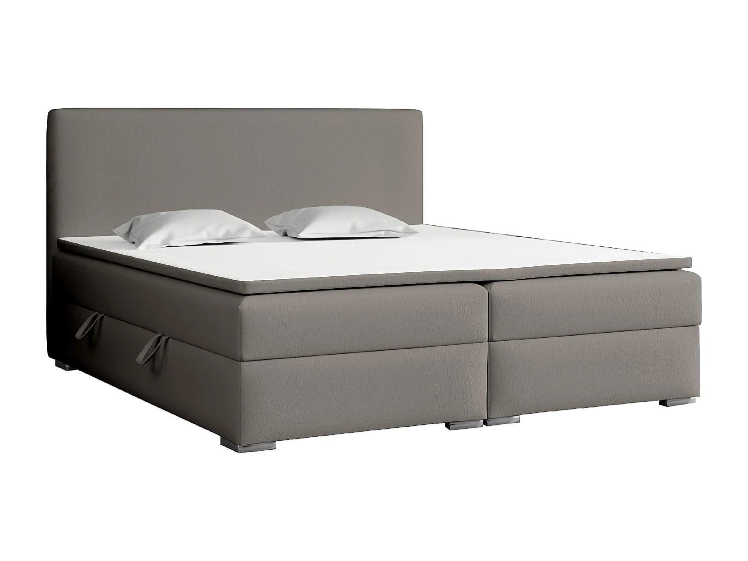 LIT BOXSPRING coffre de lit Laval 200x200 cm, Soft 29 (Gris)