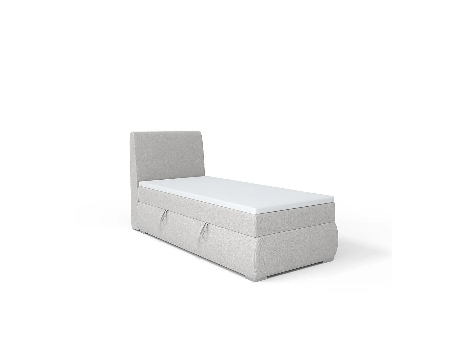 BOXSPRINGBETT mit Bettkasten Buffalo Mini Seite Links 100x200 cm, Orinoco 21 (Lichtgrau)