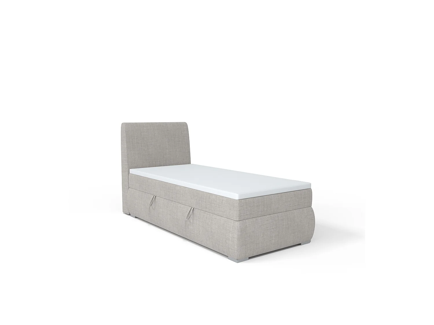 BOXSPRINGBETT mit Bettkasten Buffalo Mini Seite Links 100x200 cm, Lux 05 (Hellgrau)