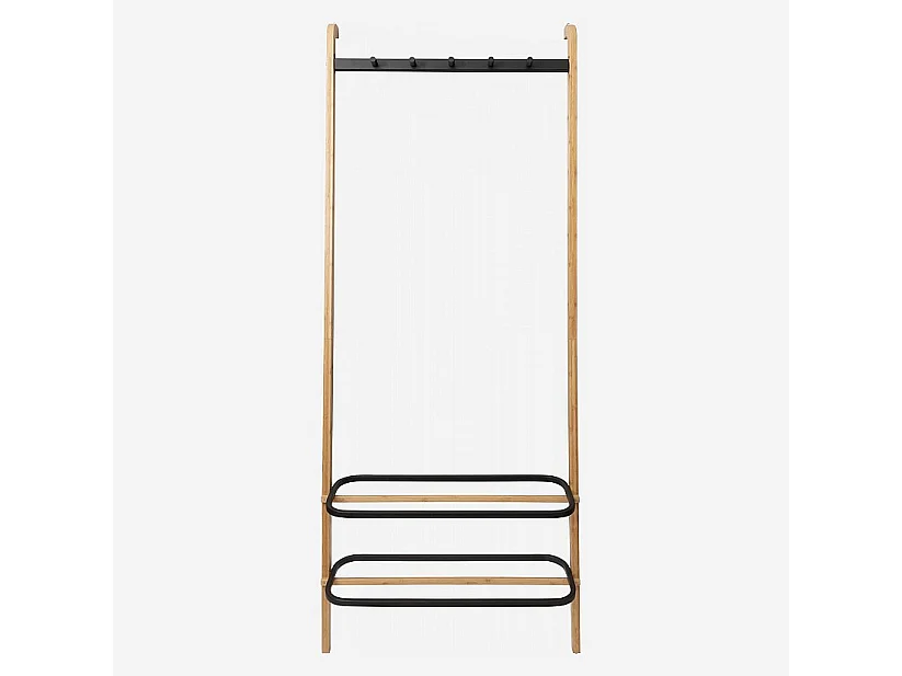 Habitat - Porte-manteau en bambou - 160 cm - Naturel et noir - Barnabe