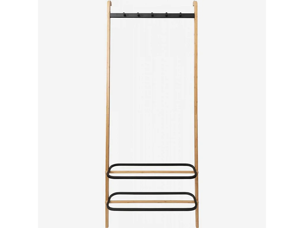 Habitat - Porte-manteau en bambou - 160 cm - Naturel et noir - Barnabe